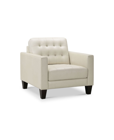 Abbyson Living Carabella Leather Chair In Ivory