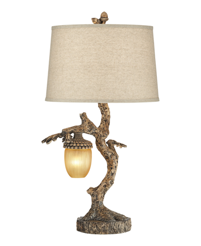 Pacific Coast Lodge Table Lamp With Acorn Nightlight In Natural