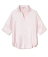 Pj Harlow Fran Satin Notch Collar Pajama Top In Blush