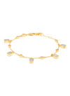 MISSOMA LENA' 18K GOLD-PLEATED RAINBOW MOONSTONE CHARM BRACELET