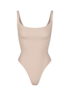 Skims Fits Everybody Square Neck Sleeveless Bodysuit In Neutral