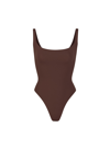 Skims Fits Everybody Square Neck Sleeveless Bodysuit In Brown