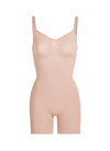 Skims Seamless Sculpt Strapless Shortie Bodysuit In Clay In Neutral