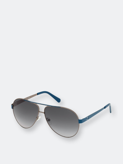 Guess Mens Blue Round Sunglasses Gf507091c60 In Grey