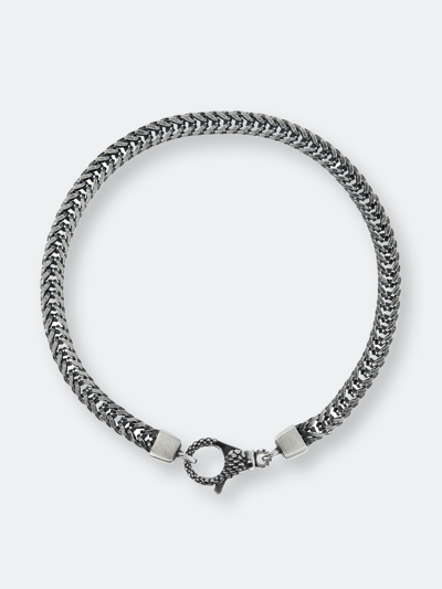 Albert M. Spike Chain Bracelet With Texture Closure 8,25" Length In Grey