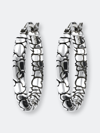 Albert M. Snake Texture Hoop Earrings 1" In Grey