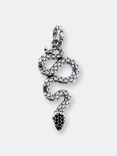 Albert M. Snake Pendant With Black Spinel In Grey