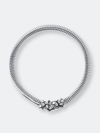 Albert M. Rat Tail Chain Bracelet With Mermaid Texture In Grey