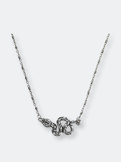 Albert M. Snake Pendant Necklace In Grey