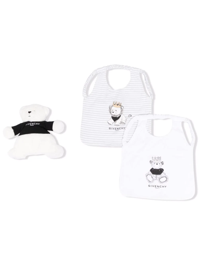 Givenchy Babies' Teddy And Bibs Gift Set In White