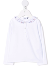 KNOT EMBROIDERED LEAF POLO TOP