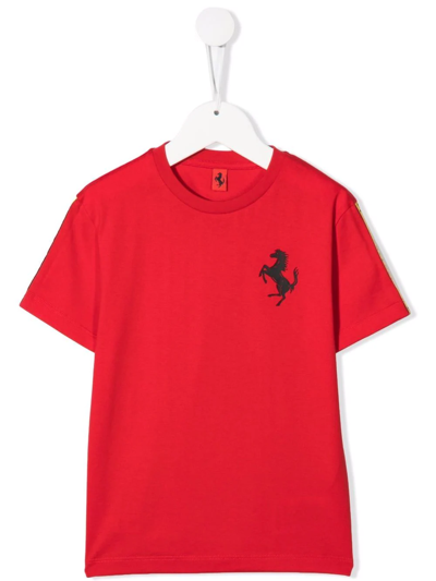 Ferrari Kids' Logo Print T-shirt In Red