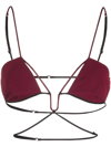 Nensi Dojaka Stretch Gabardine Angular Bra In Red