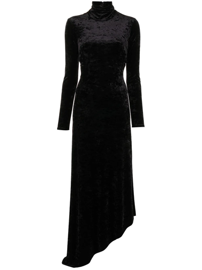 A.l.c Katherine Cutout Velvet Turtleneck Maxi Dress In Navy