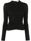 A.l.c Ansel Black Stretch-jersey Top