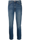 MOTHER CROPPED SKINNY-CUT JEANS