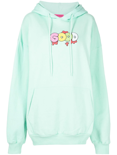 Ireneisgood Oversized Logo-print Hoodie In Aqua