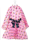 Msgm Floral-print Pleated Midi Dress In Pink