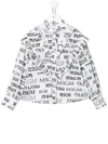 MSGM RUFFLED LOGO-PRINT SHIRT