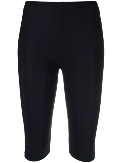 Mm6 Maison Margiela Fitted Knee-length Shorts In Black