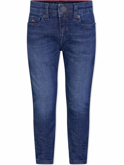 Tommy Hilfiger Junior Kids' Slim-fit Cotton Jeans In Blue