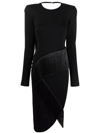 ATTICO PANELLED LONG-SLEEVED MIDI DRESS