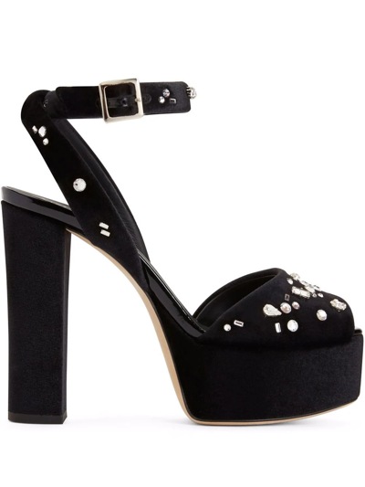 Giuseppe Zanotti Betty Suede Sandals In Black