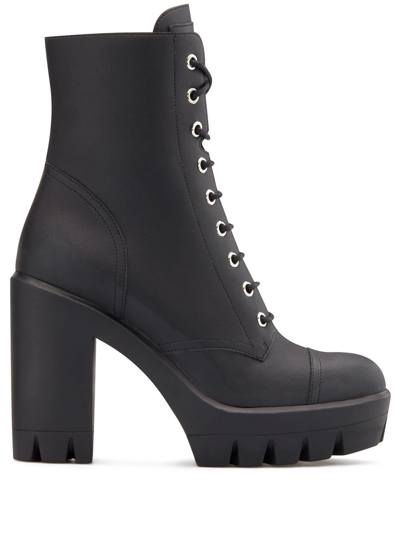 Giuseppe Zanotti Camille Lace-up Cargo Boots In Black