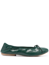 APC BOW-DETAIL LEATHER BALLERINA SHOES