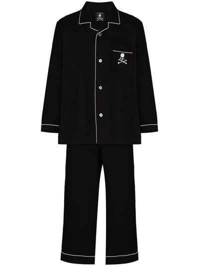 Mastermind Japan Skull Long-sleeve Pyjama Set In Black