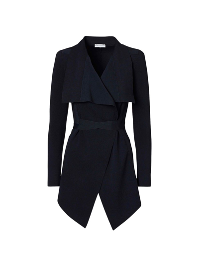 Scanlan Theodore Crepe Knit Draped Jacket In Navy