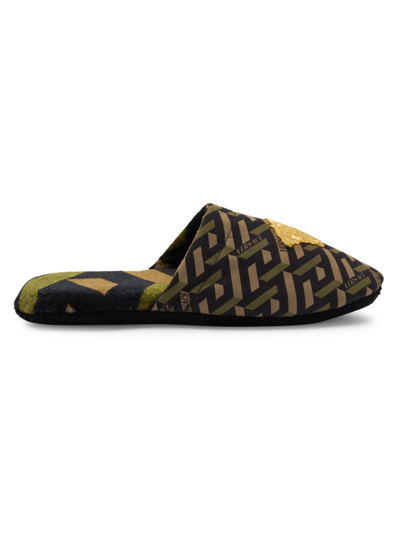 Versace Men's Kakhi Bath Slippers