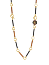 TORY BURCH KIRA GOLDTONE, LEATHER & RESIN CHAIN NECKLACE,400015206498