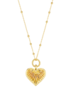 MISSOMA WOMEN'S 18K GOLD-PLATED RIDGED HEART PENDANT NECKLACE,400015196576