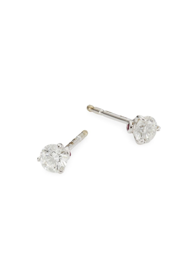 Roberto Coin Women's 18k White Gold & 0.48 Tcw Diamond Martini Stud Earrings In Silver