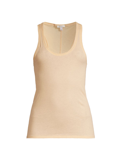 Skin Racerback Organic Cotton Jersey Tank Top In Beige