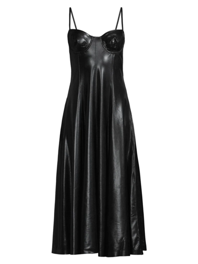 Norma Kamali X Revolve Slip Fishtail Dress In Black Foil