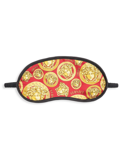 Versace Kids' Medusa Face Mask In Red Gold