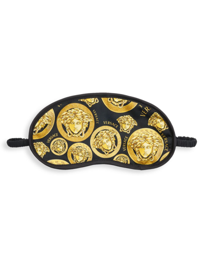 Versace Medusa Amplifeid Cotton Eye Mask In Black