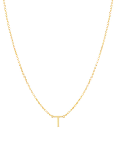 Saks Fifth Avenue 14k Yellow Gold Initial Pendant Necklace In Initial T