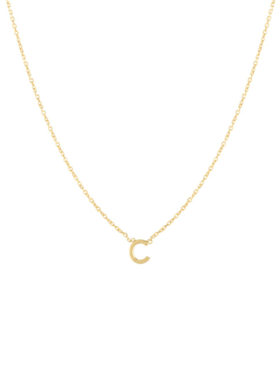 Saks Fifth Avenue 14k Yellow Gold Initial Pendant Necklace In Initial C