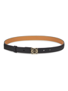 Loewe Women's Anagram Leather Belt In Black Gold