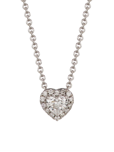 Saks Fifth Avenue Women's 14k White Gold & 0.25 Tcw Diamond Heart Pendant Necklace