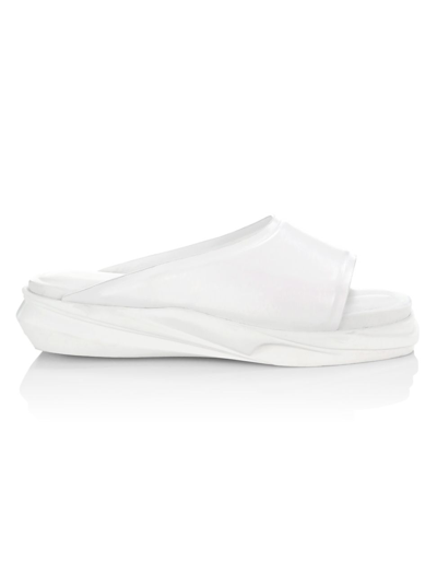 Alyx Men's Mono Leather Slide Sandals In White