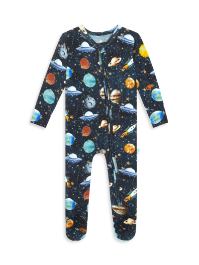 Posh Peanut Kids' Baby's & Little Boy's Cosmic Galaxy One-piece & Beanie Set In Blue