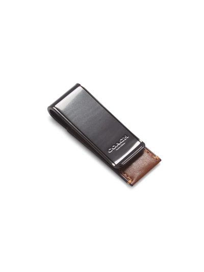 Coach Sport Leather Money Clip In Saddle
