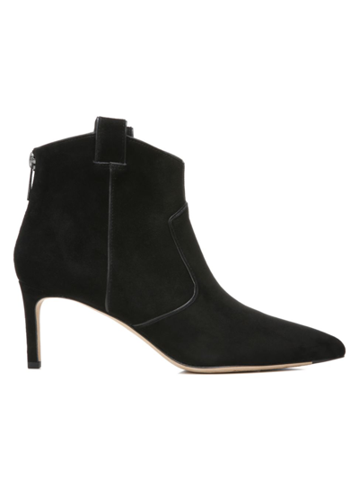 Veronica Beard Lexi 65mm Suede Zip Booties In Black