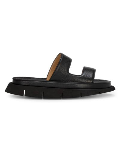Marsèll Vetro Leather Two-strap Slides In Black