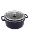 STAUB 4-QUART CAST IRON ROUND COCOTTE WITH GLASS LID,400015172811