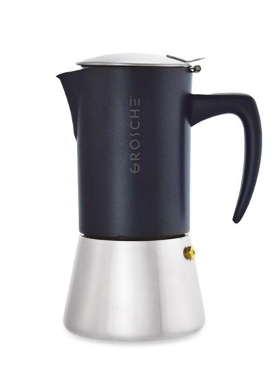 Grosche Milano Stainless Steel Stovetop Espresso Maker In Black